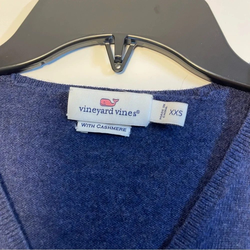 VINEYARD VINES WOMEN XXS BLUE WOOL CASHMERE BLEND KNIT PULLOVER TUNIC SWEATER - Picture 8 of 8